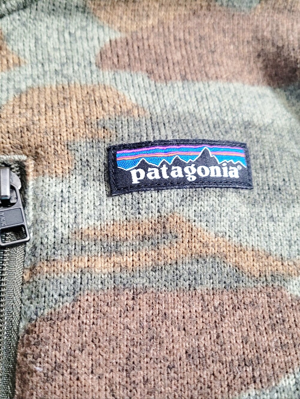 Patagonia Better Sweater 1/4 Zip Fleece Pullover Camo Green Brown Women's Medium - Picture 6 of 13